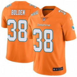 Nike Miami Dolphins #38 Brandon Bolden Orange Mens Stitched NFL Limited Rush Jersey