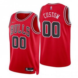 Nike Bulls Custom Red Mens 2021-22 NBA 75th Anniversary Diamond Swingman Jersey – Icon Edition