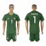 Belgium #1 COURTOIS Military Green Goalkeeper 2018 FIFA World Cup Soccer Jersey