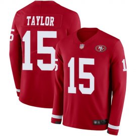 Nike San Francisco 49ers #15 Trent Taylor Red Team Color Mens Stitched NFL Limited Therma Long Sleeve Jersey