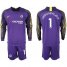 Chelsea #1 Arrizabalaga Purple Goalkeeper Long Sleeves Soccer Club Jersey