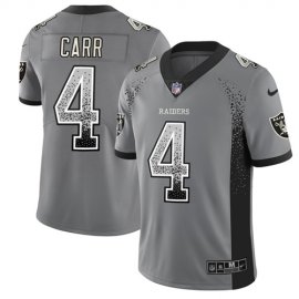 Nike Las Vegas Raiders #4 Derek Carr Gray Mens Stitched NFL Limited Rush Drift Fashion Jersey