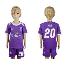 Real Madrid #20 Jese Away Kid Soccer Club Jersey