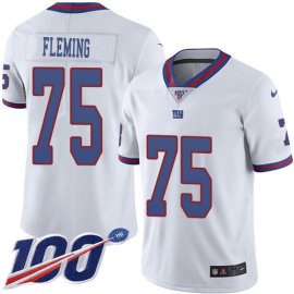 Nike New York Giants #75 Cameron Fleming White Mens Stitched NFL Limited Rush 100th Season Jersey