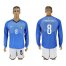 Italy #8 Marchisio Blue Home Long Sleeves Soccer Country Jersey
