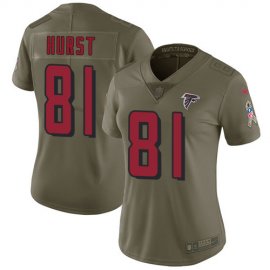 Nike Atlanta Falcons #81 Hayden Hurst Olive Womens Stitched NFL Limited 2017 Salute To Service Jersey
