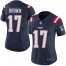 Nike New England Patriots #17 Antonio Brown Navy Blue Womens Stitched NFL Limited Rush Jersey