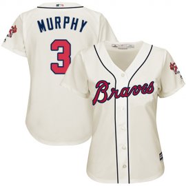 Atlanta Braves #3 Dale Murphy Cream Alternate Womens Stitched MLB Jersey