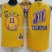 Mens Golden State Warriors #11 Klay Thompson Gold stitched 2016 The Finals “The City” Hardwood Classics Swingman Performance Jersey