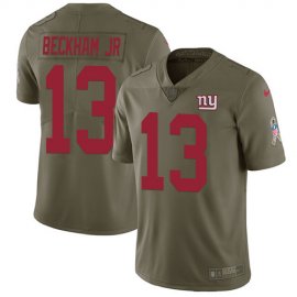 Nike New York Giants #13 Odell Beckham Jr Olive Mens Stitched NFL Limited 2017 Salute to Service Jersey