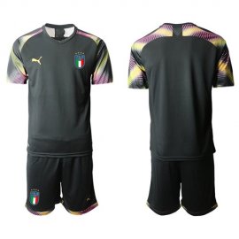 Italy Blank Black Goalkeeper Soccer Country Jersey
