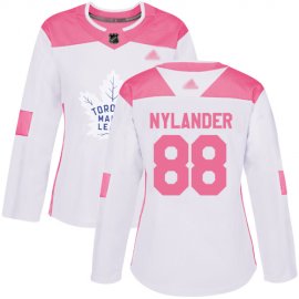 Adidas Toronto Maple Leafs #88 William Nylander White/Pink Authentic Fashion Womens Stitched NHL Jersey