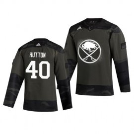 Buffalo Sabres #40 Carter Hutton Adidas 2019 Veterans Day Mens Authentic Practice NHL Jersey Camo