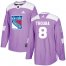Adidas New York Rangers #8 Jacob Trouba Purple Authentic Fights Cancer Stitched NHL Jersey