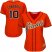 San Francisco Giants #10 Evan Longoria Orange Alternate Womens Stitched MLB Jersey