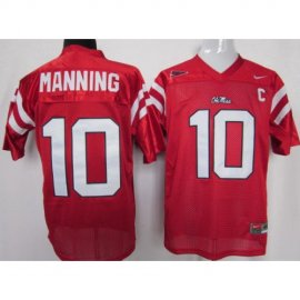 Ole Miss Rebels #10 Eli Manning Red NCAA Jerseys