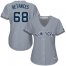 New York Yankees #68 Dellin Betances Grey Road Womens Stitched MLB Jersey