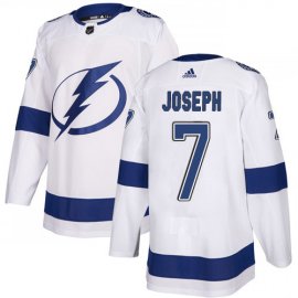 Adidas Tampa Bay Lightning #7 Mathieu Joseph White Road Authentic Youth Stitched NHL Jersey