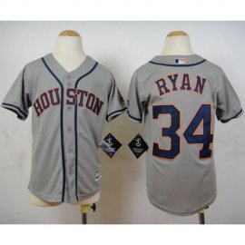Houston Astros #34 Nolan Ryan Grey Cool Base Stitched Youth MLB Jersey