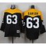 Mitchell And Ness 1967 Pittsburgh Steelers #63 Dermontti Dawson Black/Yelllow Throwback Mens Stitched NFL Jersey