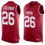Nike San Francisco 49ers #26 Tevin Coleman Red Team Color Mens Stitched NFL Limited Tank Top Jersey
