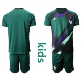 France Blank Green Goalkeeper Kid Soccer Country Jersey