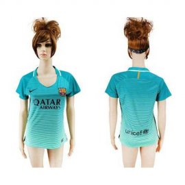 Womens Barcelona Blank Sec Away Soccer Club Jersey