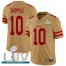 Nike San Francisco 49ers #10 Jimmy Garoppolo Gold Super Bowl LIV 2020 Mens Stitched NFL Limited Inverted Legend Jersey