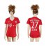Womens Bayern Munchen #27 Alaba Home Soccer Club Jersey