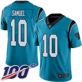Nike Carolina Panthers #10 Curtis Samuel Blue Alternate Mens Stitched NFL 100th Season Vapor Limited Jersey