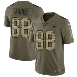 Nike Houston Texans #88 Jordan Akins Olive/Camo Mens Stitched NFL Limited 2017 Salute To Service Jersey
