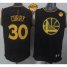 Warriors #30 Stephen Curry Black Precious Metals Fashion The Finals Patch Stitched NBA Jersey