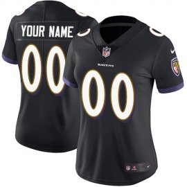 Nike Baltimore Ravens Customized Black Alternate Stitched Vapor Untouchable Limited Womens NFL Jersey