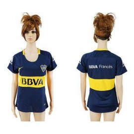 Womens Boca Juniors Blank Home Soccer Club Jersey