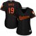 Baltimore Orioles #19 Chris Davis Black Alternate Womens Stitched MLB Jersey