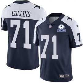 Nike Dallas Cowboys #71 Lael Collins Navy Blue Thanksgiving Mens Stitched With Established In 1960 Patch NFL Vapor Untouchable Limited Throwback Jersey