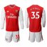 Arsenal #35 M.Elneny Red Home Long Sleeves Soccer Club Jersey
