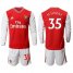 Arsenal #35 M.Elneny Red Home Long Sleeves Soccer Club Jersey
