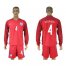 England #4 Gerrard Away Long Sleeves Soccer Country Jersey