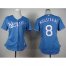 Kansas City Royals #8 Mike Moustakas Light Blue Alternate 1 Womens Stitched MLB Jersey