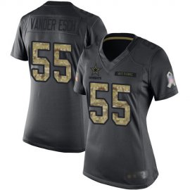 Nike Dallas Cowboys #55 Leighton Vander Esch Black Womens Stitched NFL Limited 2016 Salute to Service Jersey