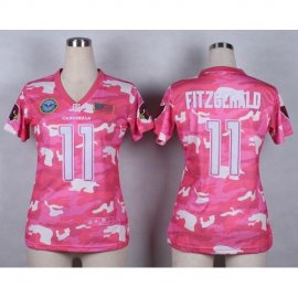 Nike Arizona Cardinals #11 Larry Fitzgerald Pink Womens Stitched NFL Elite Camo Fashion Jersey