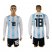Argentina #18 Salvio Home Long Sleeves Soccer Country Jersey