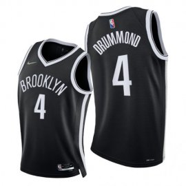 Nike Brooklyn Nets #4 Andre Drummond Womens 2021-22 75th Diamond Anniversary NBA Jersey Black Womens