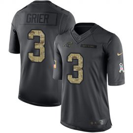 Nike Carolina Panthers #3 Will Grier Black Mens Stitched NFL Limited 2016 Salute to Service Jersey