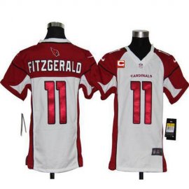 Nike Arizona Cardinals #11 Larry Fitzgerald White With C Patch Youth Stitched NFL Elite Jersey
