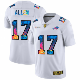 Buffalo Buffalo Bills #17 Josh Allen Mens White Nike Multi-Color 2020 NFL Crucial Catch Limited NFL Jersey