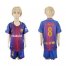 Barcelona #8 A.Iniesta Home Kid Soccer Club Jersey