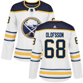 Adidas Buffalo Sabres #68 Victor Olofsson White Road Authentic Womens Stitched NHL Jersey