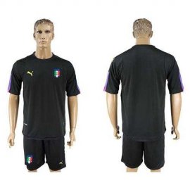Italy Blank Black Goalkeeper Soccer Country Jersey